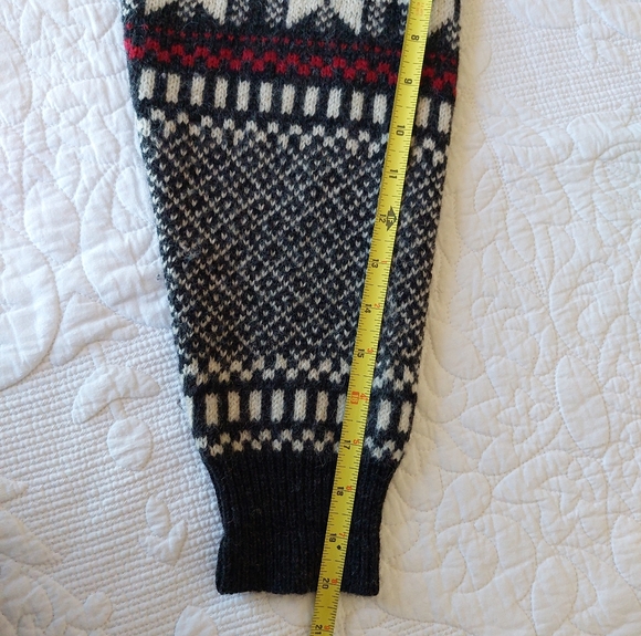 VTG 100% Wool SZ Med 1/4 Zip Nordic Winter Snowflake Ski Y2K Squaw Valley - Picture 4 of 16